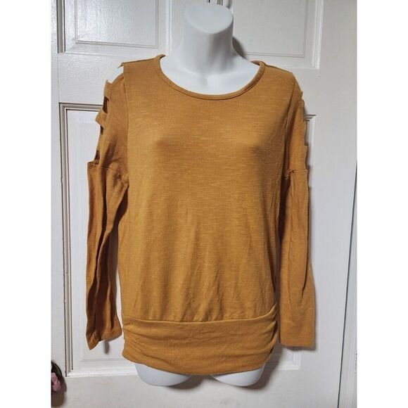 Women's Small Cut Out Pullover Top, Casual Round Neck Long Sleeve Pullover - Picture 13 of 13